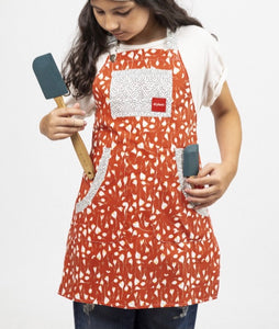 Apron KIDS Red w/Tulips