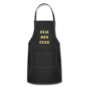 Adjustable Apron REAL MEN COOK - black