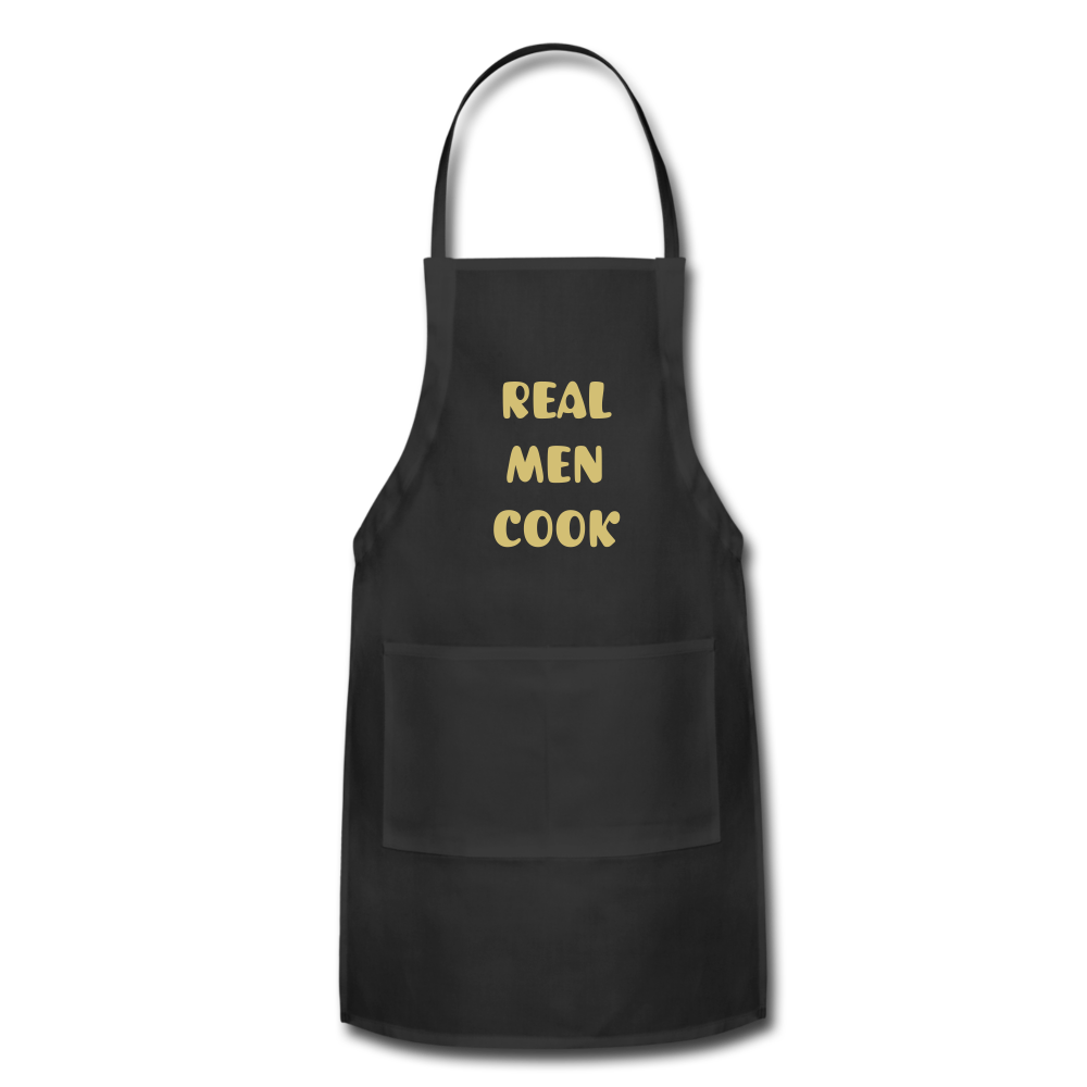 Adjustable Apron REAL MEN COOK - black