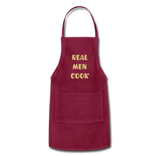 Load image into Gallery viewer, Adjustable Apron REAL MEN COOK - burgundy
