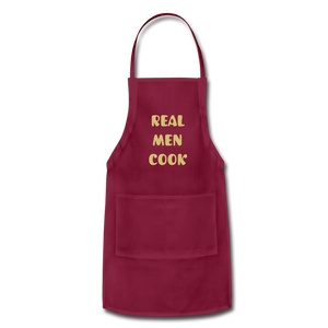 Adjustable Apron REAL MEN COOK - burgundy