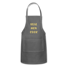 Load image into Gallery viewer, Adjustable Apron REAL MEN COOK - charcoal
