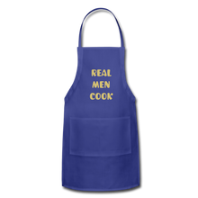 Load image into Gallery viewer, Adjustable Apron REAL MEN COOK - royal blue
