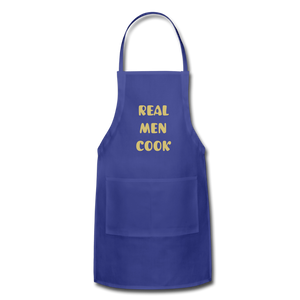 Adjustable Apron REAL MEN COOK - royal blue