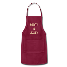 Load image into Gallery viewer, Adjustable Apron MERRY &amp; JOLLY - burgundy
