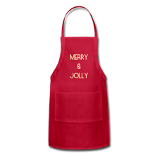 Load image into Gallery viewer, Adjustable Apron MERRY &amp; JOLLY - red
