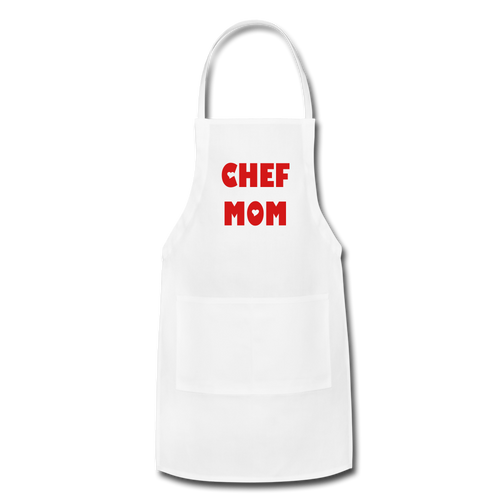 Adjustable Apron CHEF MOM - white