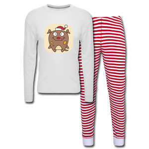 Unisex Pajama Set - white/red stripe