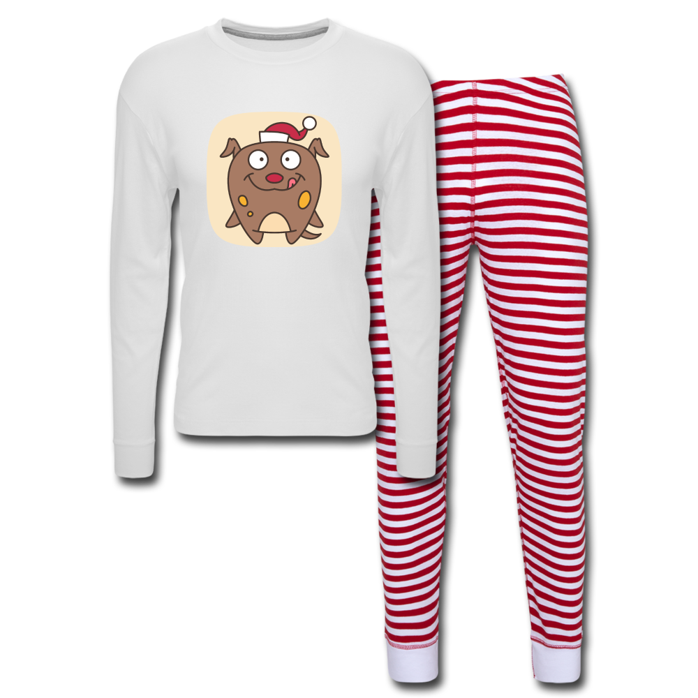 Unisex Pajama Set - white/red stripe