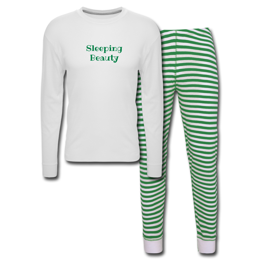 Women's Pajama Set SLEEPING BEAUTY - white/green stripe