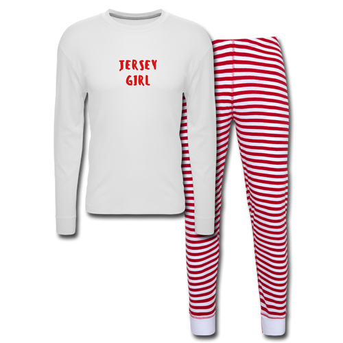 Women's Pajama Set JERSEY GIRL - white/red stripe