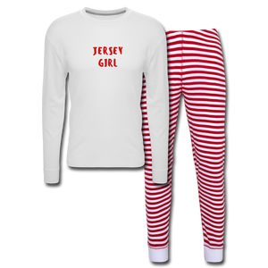 Women's Pajama Set JERSEY GIRL - white/red stripe