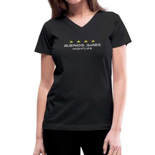 BA NIGHT Women's V-Neck T-Shirt - black