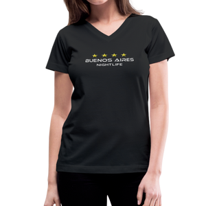 BA NIGHT Women's V-Neck T-Shirt - black