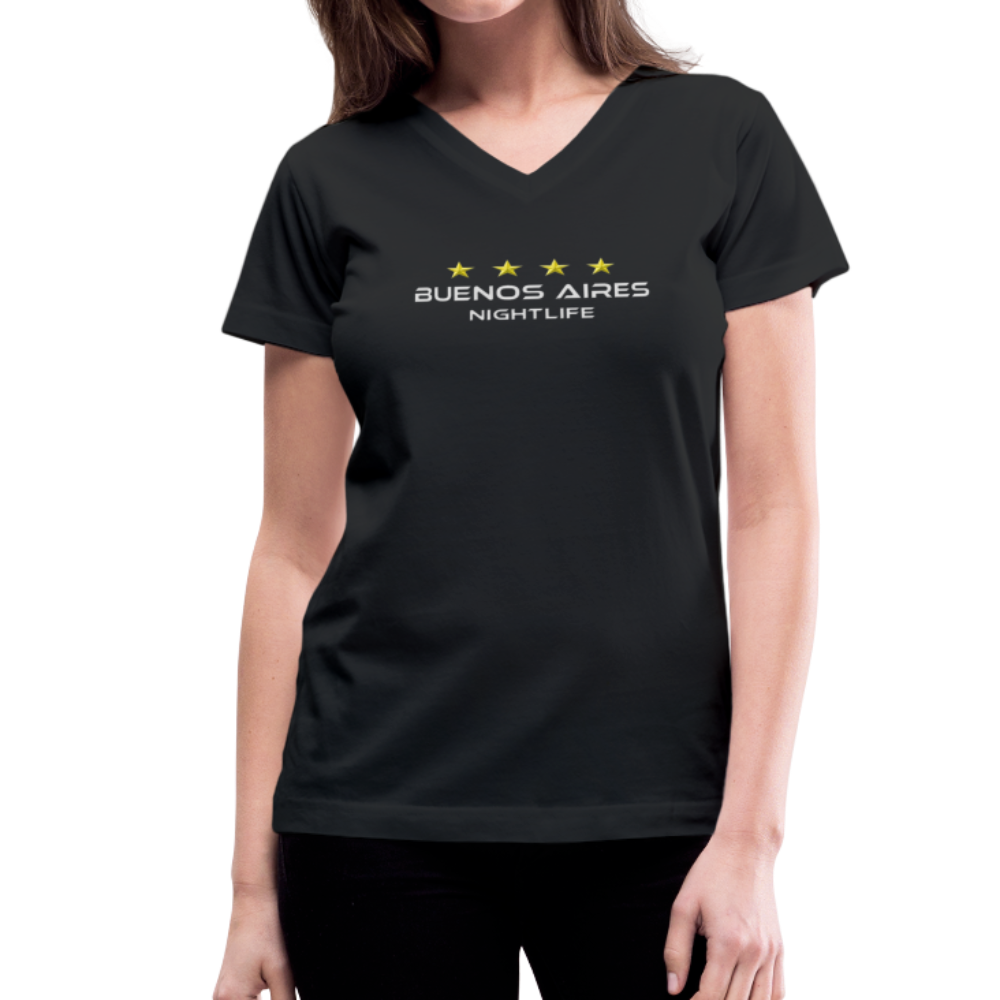 BA NIGHT Women's V-Neck T-Shirt - black