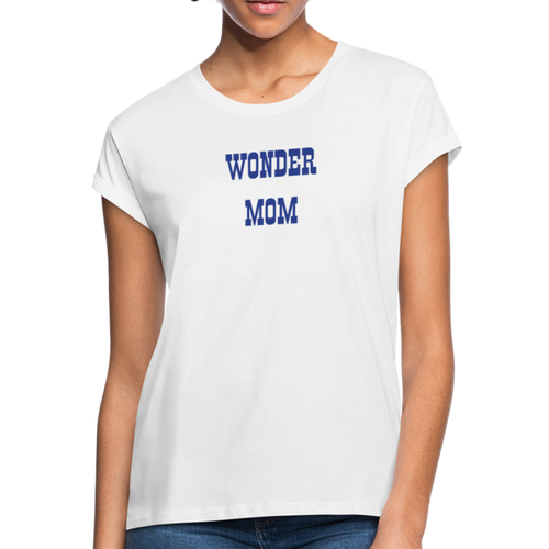 WONDER MOM Women's Relaxed Fit T-Shirt 150 BLUE - white