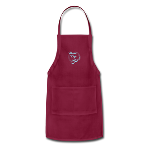 Customized Apron SHOSHI CAFE (light blue logo) - burgundy