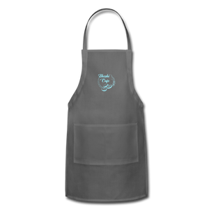 Customized Apron SHOSHI CAFE (light blue logo) - charcoal