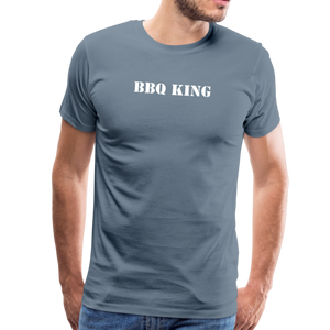 BBQ KING Men's Premium T-Shirt - steel blue