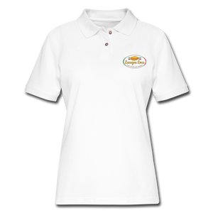 Customized Women's Pique Polo Shirt LASAGNA LOCA - white