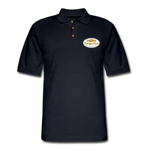 Customized Men's Pique Polo Shirt LASAGNA LOCA - midnight navy