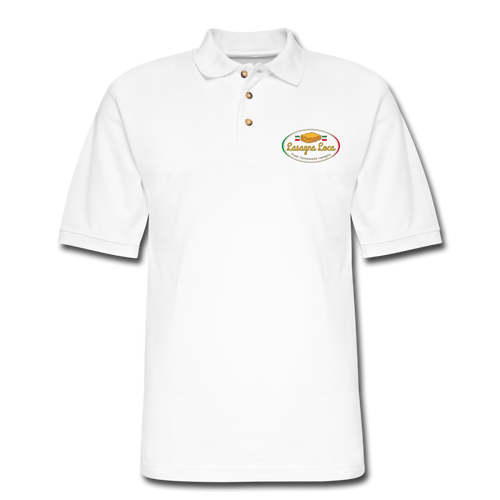 Customized Men's Pique Polo Shirt LASAGNA LOCA - white