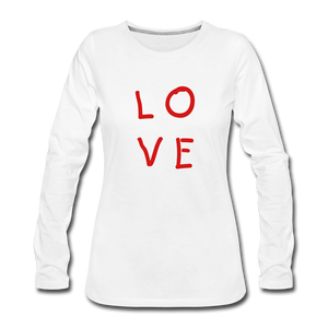 LOVE Women's Premium Long Sleeve T-Shirt - white