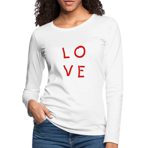 LOVE Women's Premium Long Sleeve T-Shirt - white