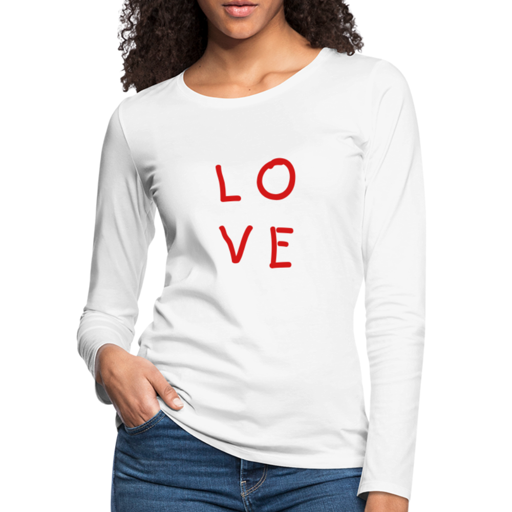 LOVE Women's Premium Long Sleeve T-Shirt - white