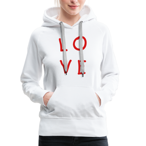 LOVE Women’s Premium Hoodie - white