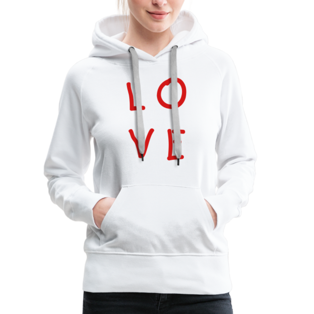 LOVE Women’s Premium Hoodie - white